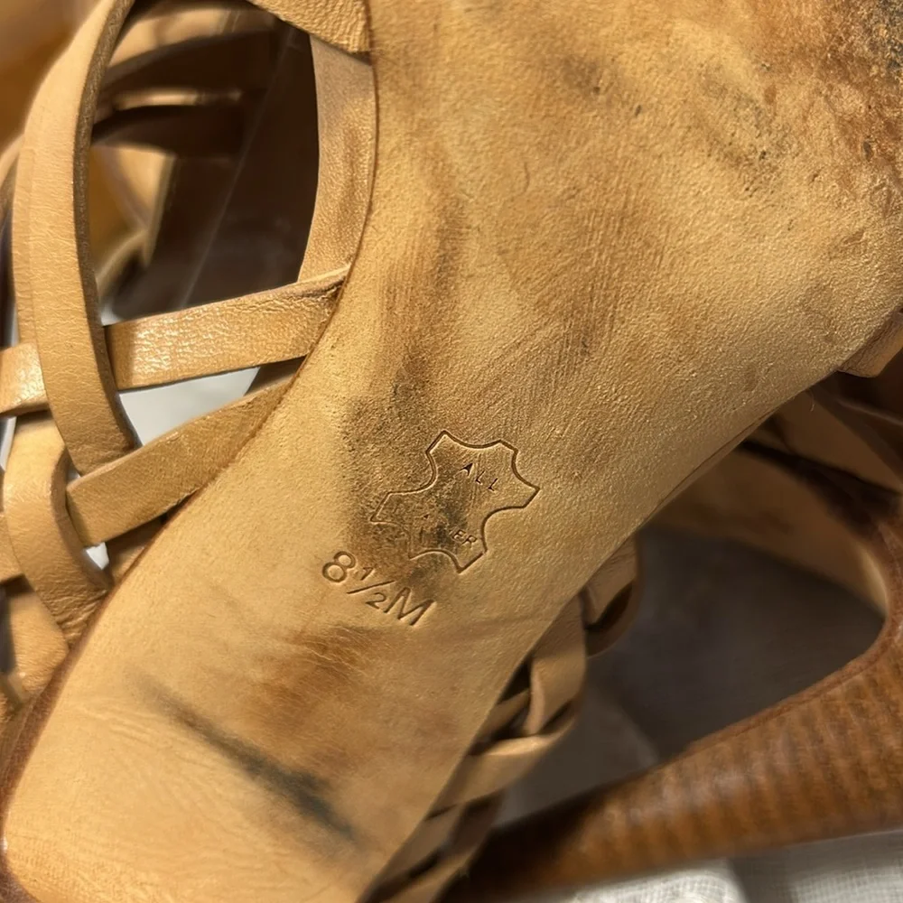 Tory Burch woven leather heels with leather sole